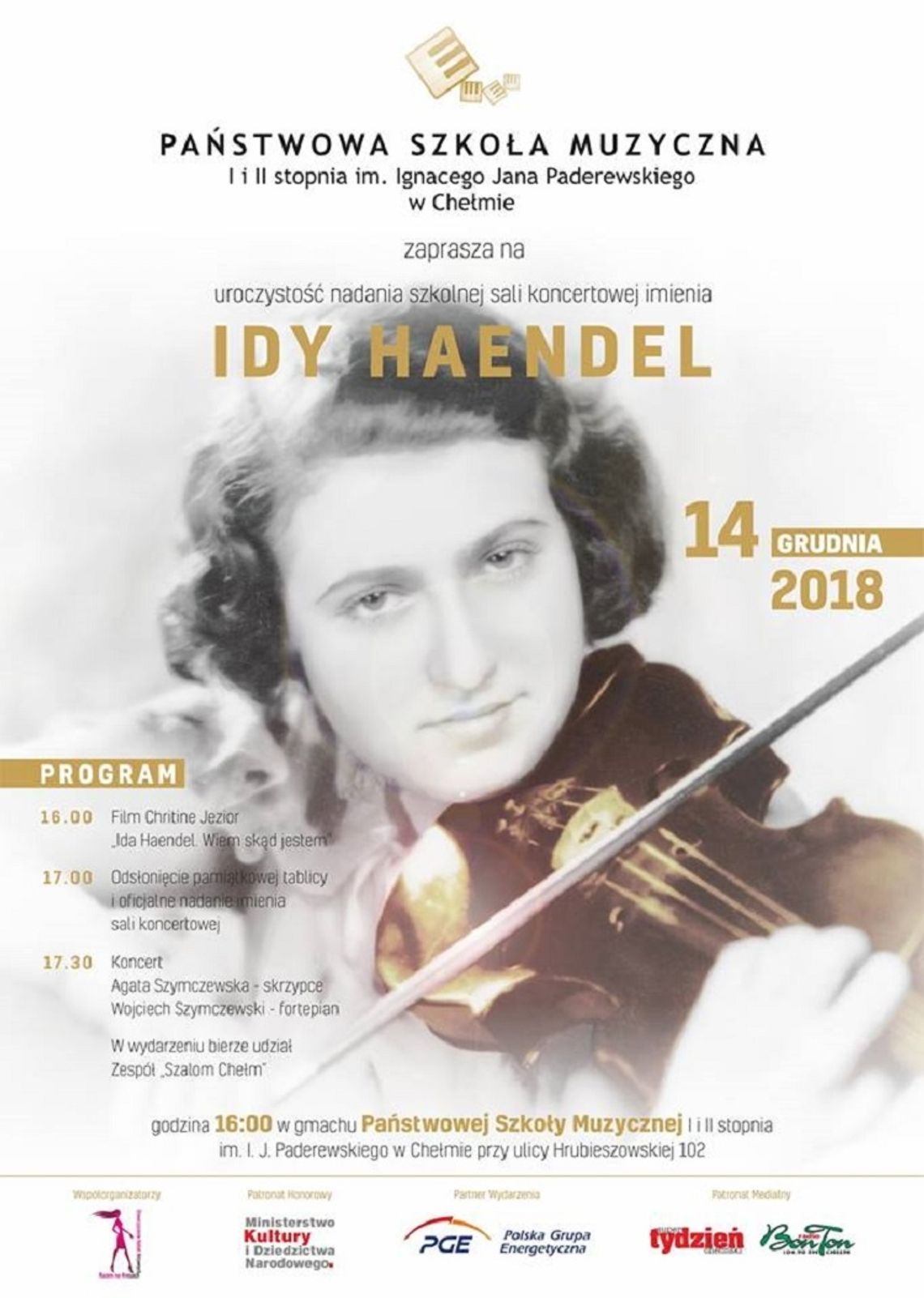 Chełm: Państwowa Szkoła Muzyczna uhonoruje Idę Haendel