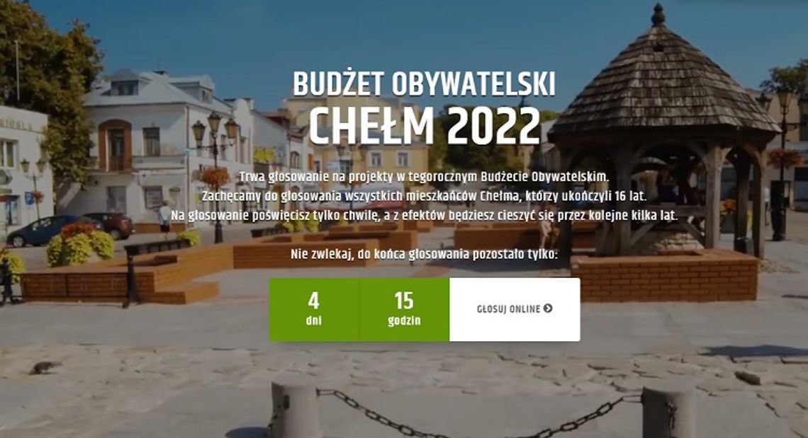 Chełm: Rozpoczęło się głosowanie na projekty do budżetu obywatelskiego