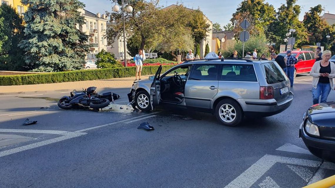 Chełm: Wypadek na Placu Gdańskim. Motocyklista trafił do szpitala