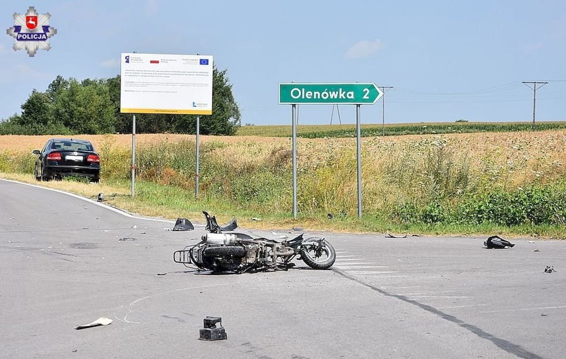 Chełm: Wypadek w gminie Kamień. Motocyklista trafił do szpitala