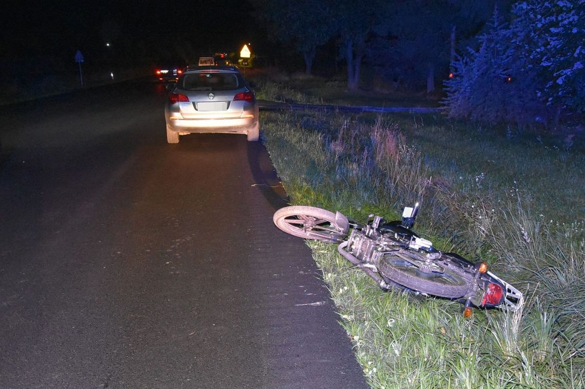 Gm. Izbica. Stracił panowanie nad motorowerem. Na dodatek nie chciał dmuchać w alkomat