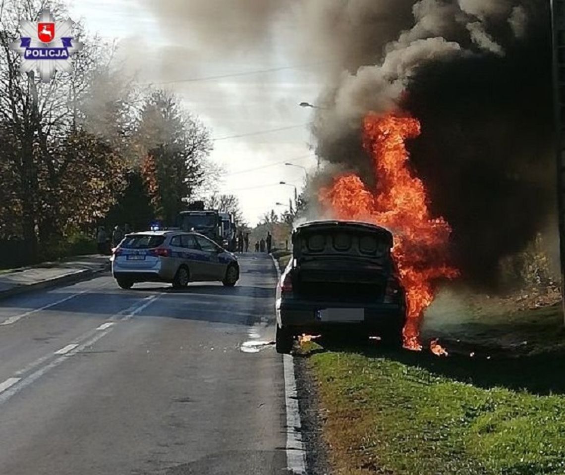 Krasnystaw: Pożar osobówki w Żółkiewce