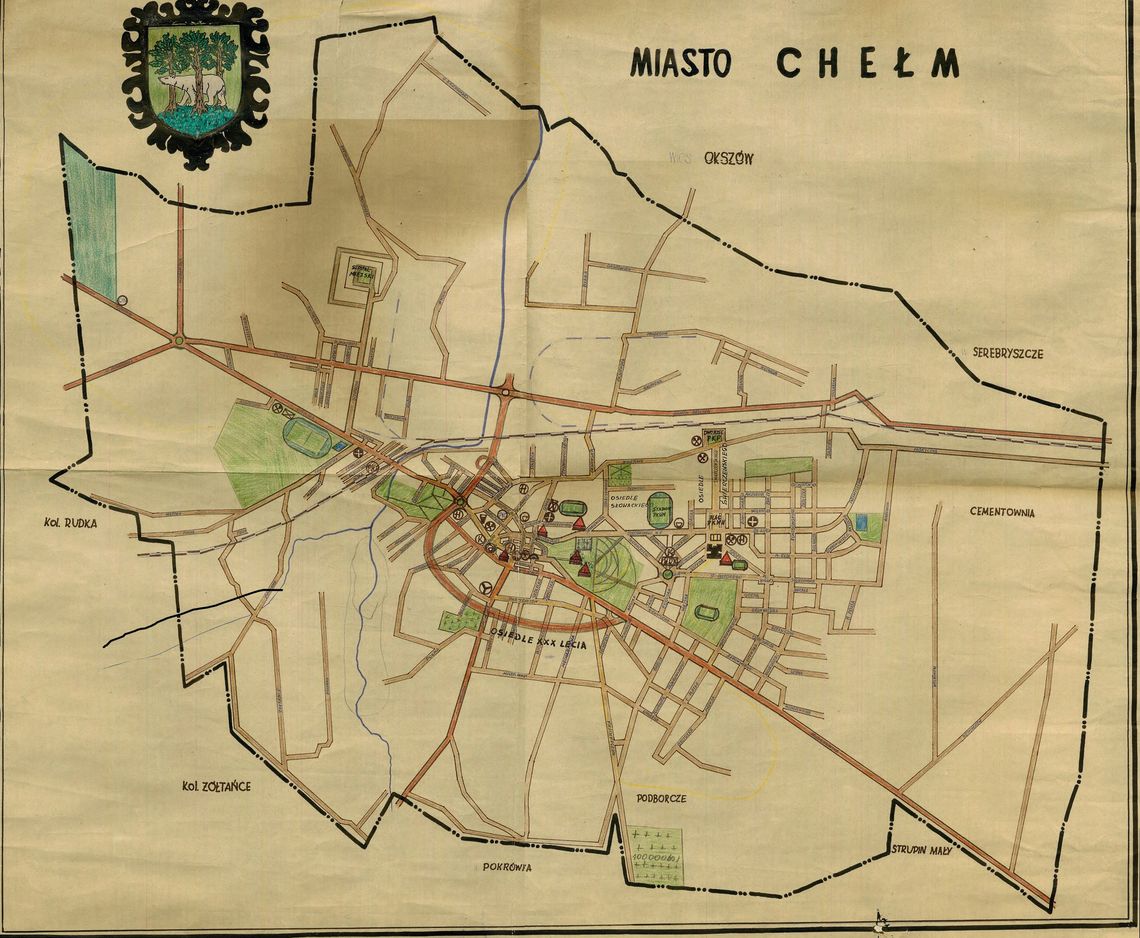 Kroniki miasta. Konkurs na zagospodarowanie Chełma. Pomysł na miejską przestrzeń z 1971 roku Plan Chełma z 1970 roku