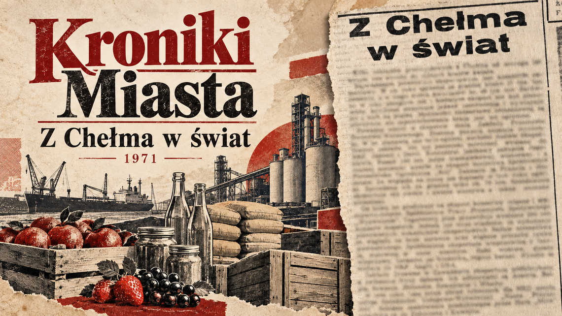 Grafika ilustracyjna przygotowana z wykorzystaniem AI oraz fragmentu artykułu ze „Sztandaru Ludu” z 1 grudnia 1971 roku1 r.