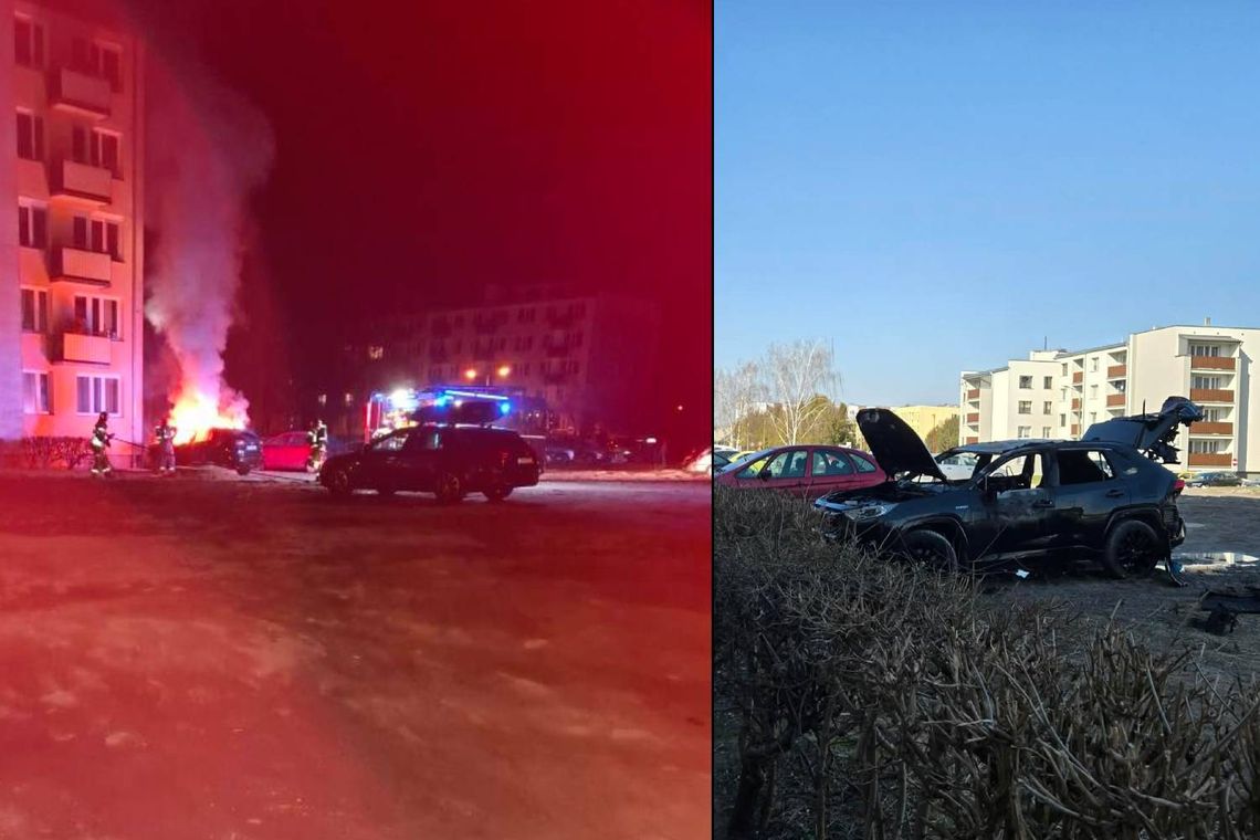 Nocny pożar auta w Chełmie. Służby nie wykluczają podpalenia Nocny pożar auta w Chełmie. Służby nie wykluczają podpalenia