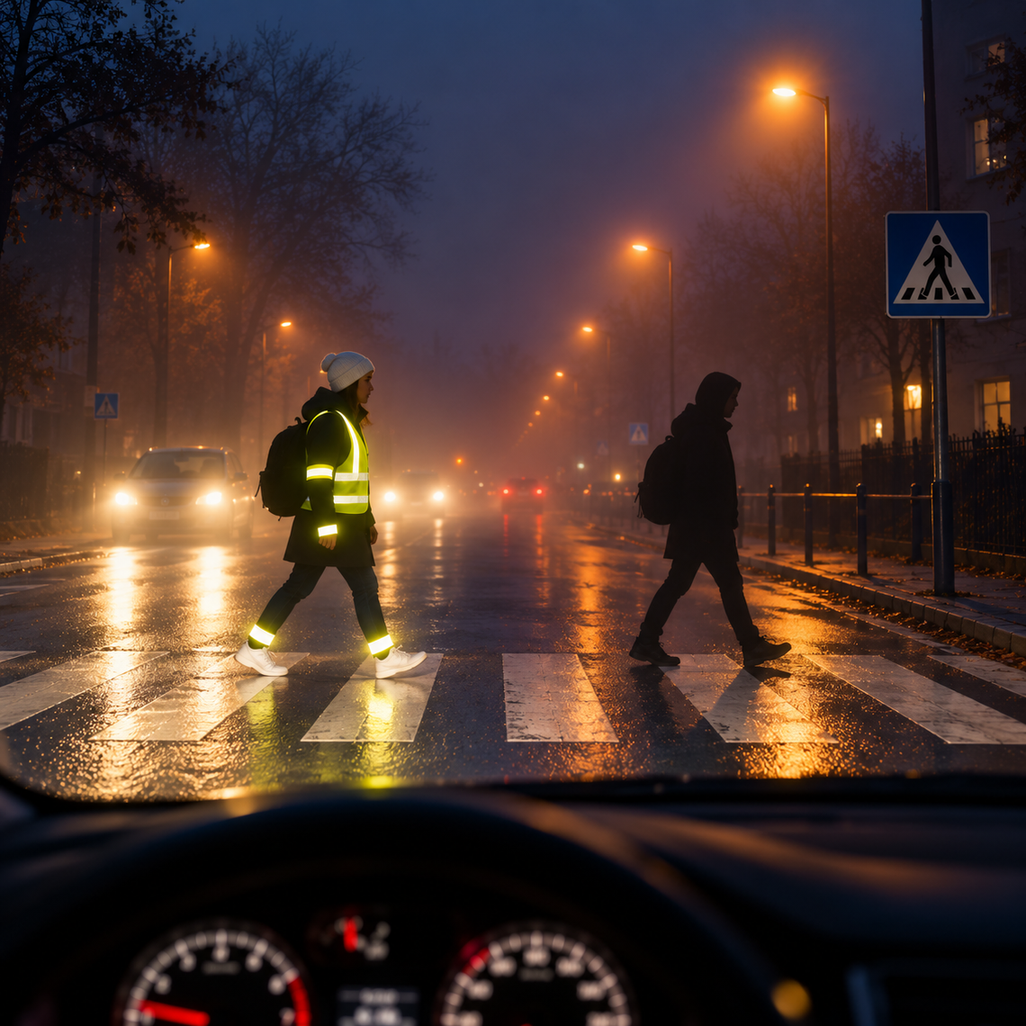 O odblaskach, widoczności pieszych i bezpieczeństwie na drodze rozmawialiśmy z mł. asp. Januszem Kaniugą z chełmskiej drogówki