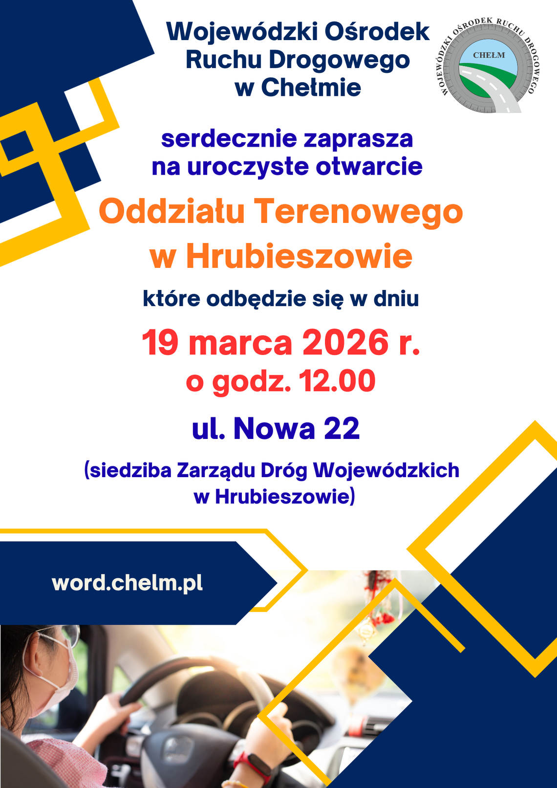 O szczegółach i technicznych kulisach działania nowego ośrodka rozmowa z Dyrektorem Wojewódzki Ośrodek Ruchu Drogowego w Chełmie  Mariuszem Ostrowskim.