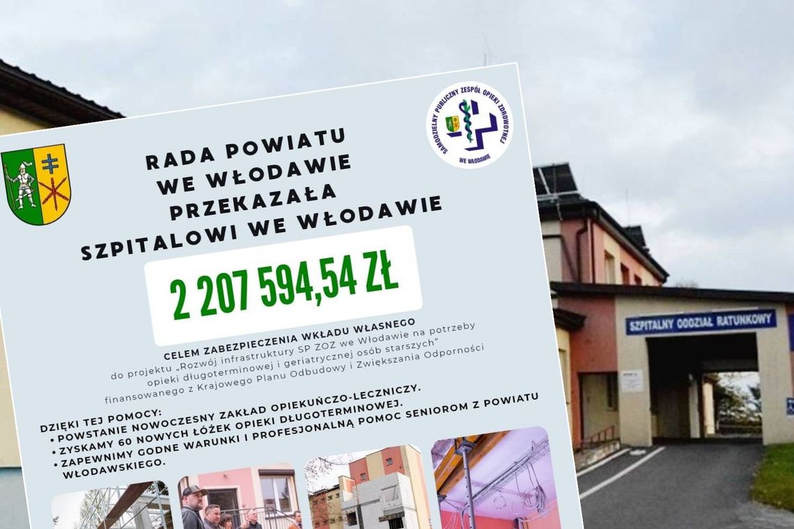 Powiat włodawski dokłada ponad 2,2 mln zł do inwestycji w szpitalu