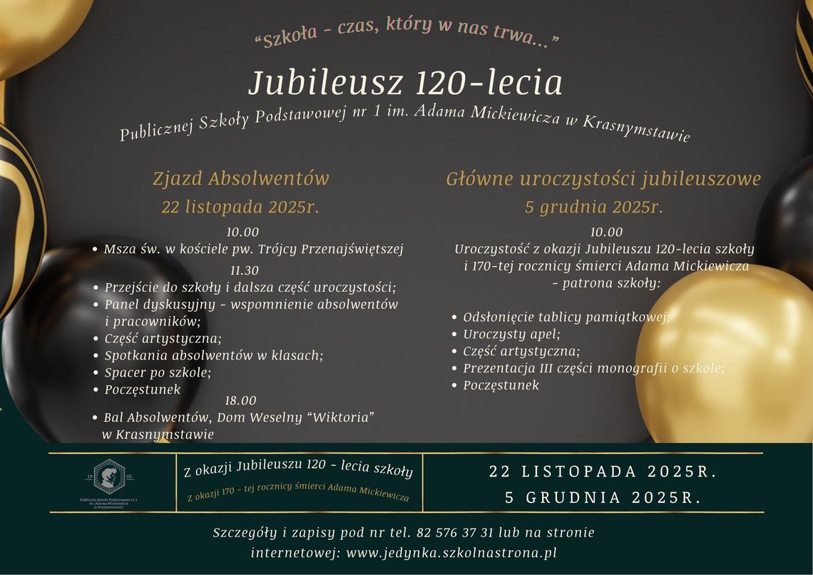 Publiczna Szkoła Podstawowa nr 1 w Krasnymstawie świętuje rocznicę swojego istnienia