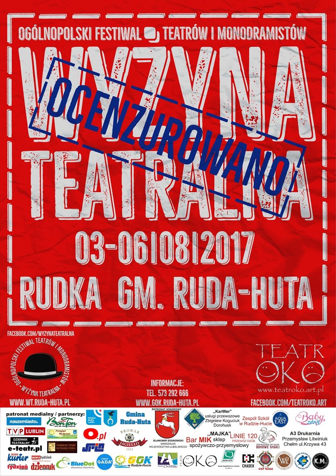 Ruda Huta zaprasza na Ogólnopolski Festiwal Teatrów i Monodramistów "Wyżyna Teatralna"
