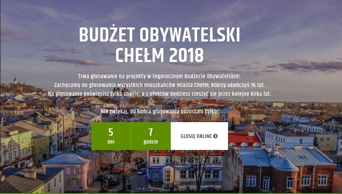 Ruszyło głosowanie do Budżetu Obywatelskiego Chełma 2018!
