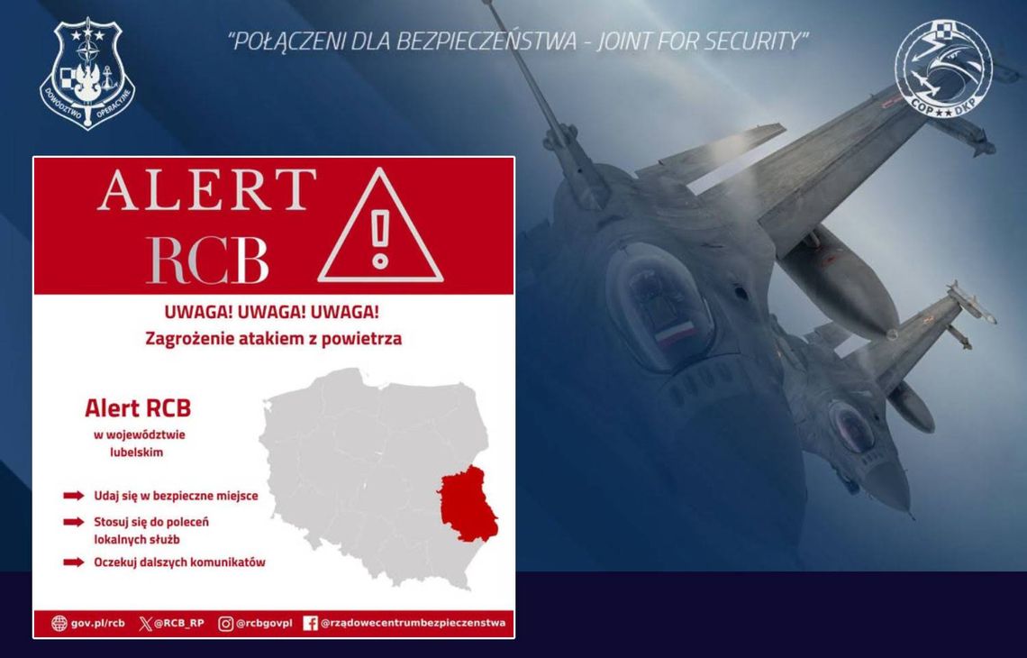 Seria alertów RCB. Dron uderzył w ciężarówkę niedaleko granicy w Dorohusku. Czasowo wstrzymano przejście