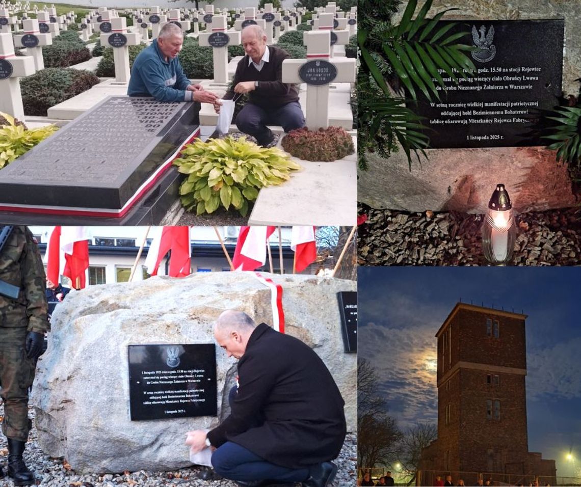 Upamiętnienie przejazdu i postój na stacji Rejowiec pociągu z trumną Obrońcy Lwowa