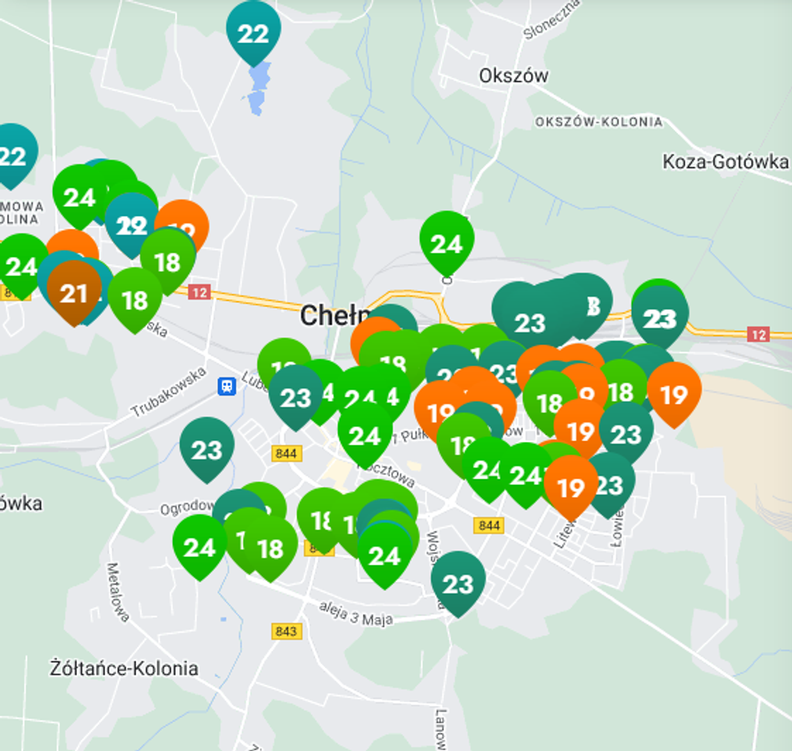 mapa lokalizacji projektów w ramach b.o.