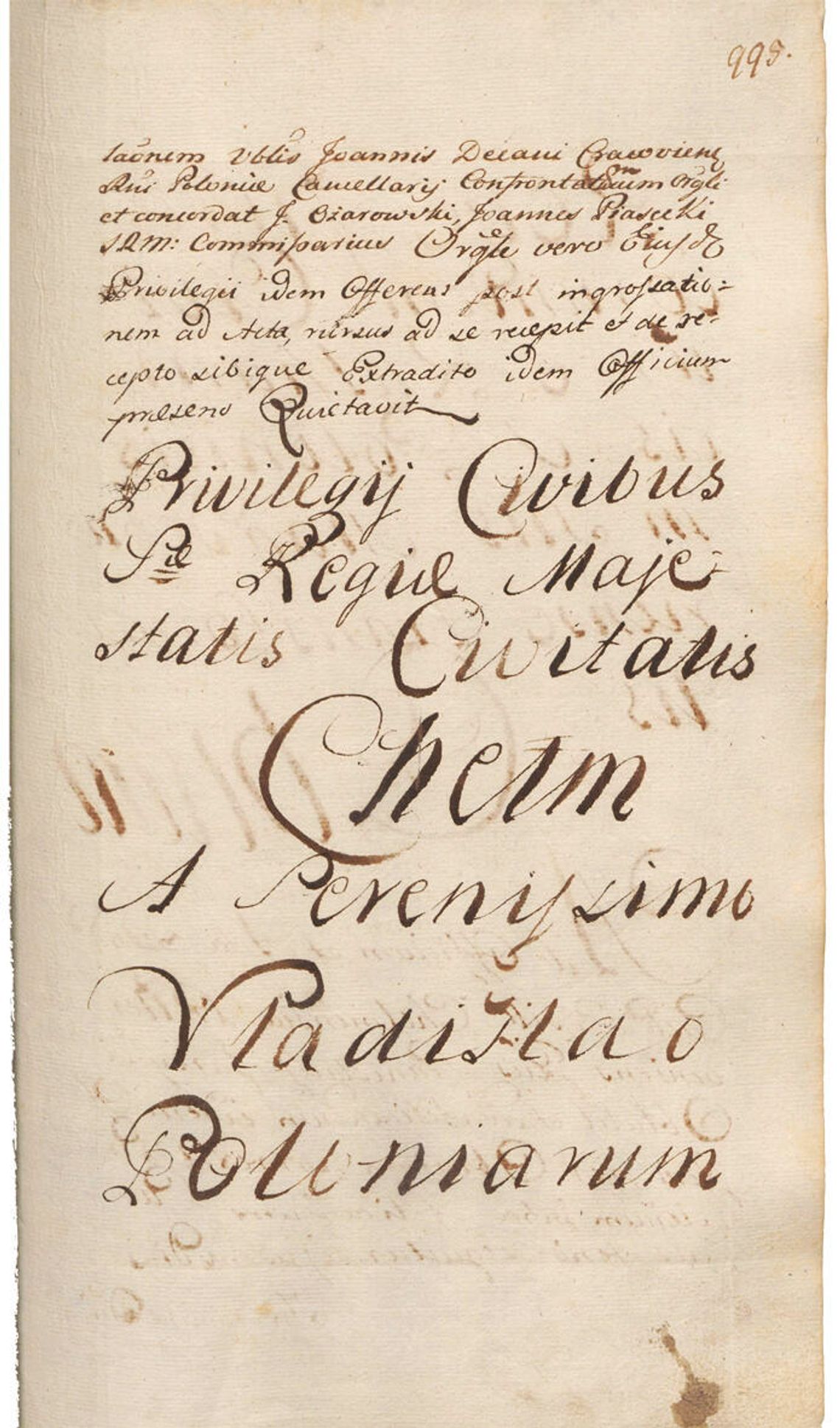 Wiadomości lokalne. 634 lata temu Chełm zyskał prawa miejskie. Historyczny akt zrównywał Chełm "z pierwszymi w Koronie miastami" Fragment aktu lokacyjnego Chełma