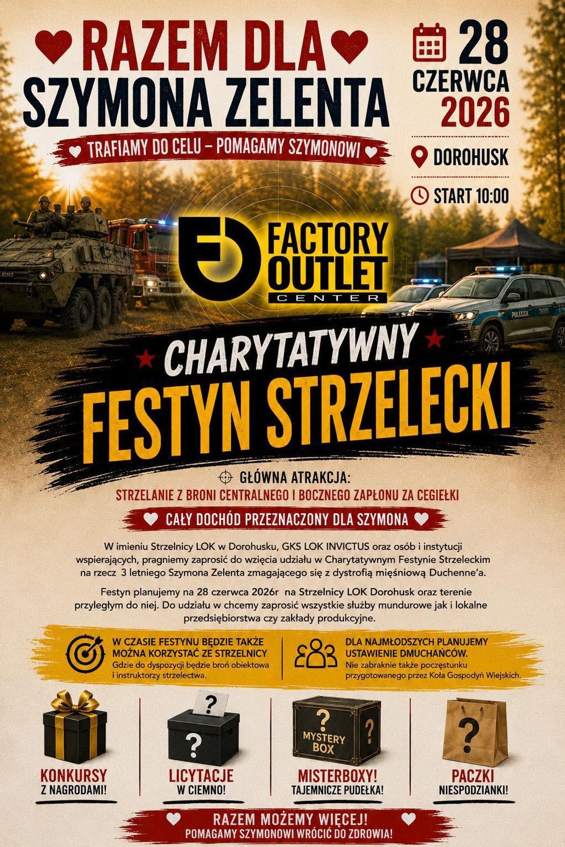 Charytatywny Festyn Strzelecki dla Szymona Zelenta w Dorohusku.