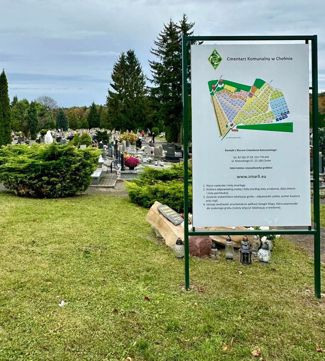 Wiadomości lokalne. Cmentarz komunalny w Chełmie w 2025 roku i plany na rozbudowę. Na zdjęciu cmentarz komunalny w Chełmie przy ulicy Mościckiego.