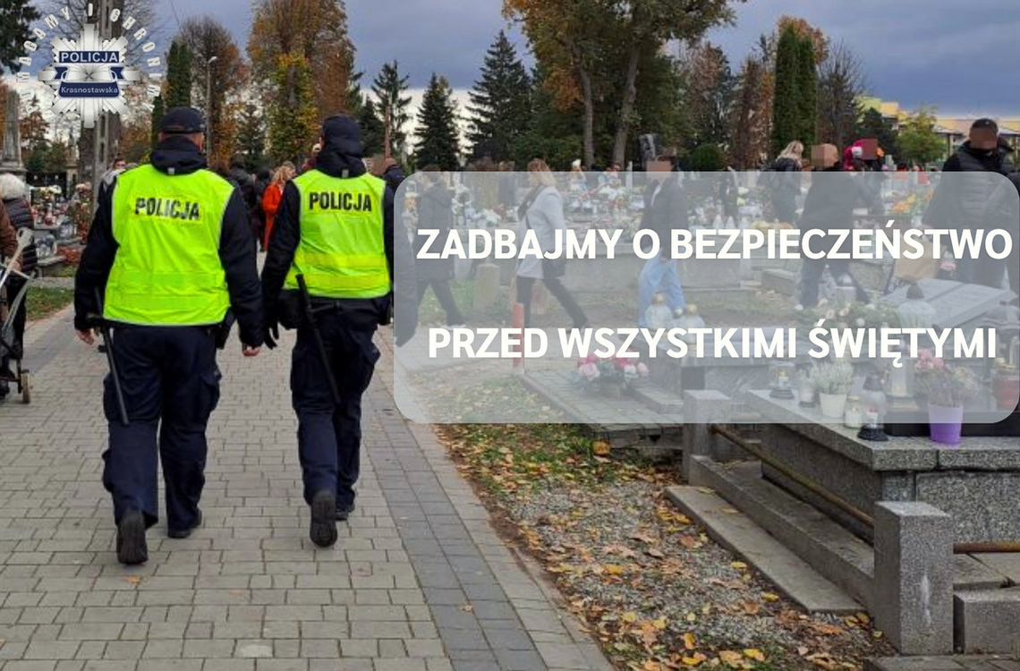 Wiadomości lokalne. Na cmentarzu pilnuj rzeczy, na drodze zwolnij. Policja przypomina o ostrożności
