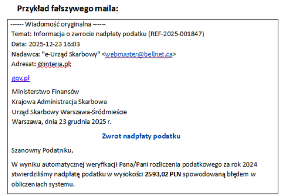 Wiadomości lokalne. Oszuści nadal aktywni - wysyłają maile o rzekomej nadpłacie PIT. W chełmskich parafiach odbędą się Świąteczne Wieczory Kolęd