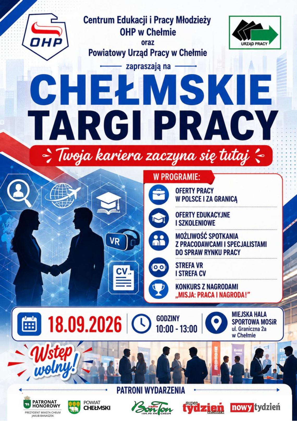 Wiadomości lokalne. Praca, staże i nowe możliwości. Targi Pracy w Chełmie Wiadomości lokalne. Praca, staże i nowe możliwości. Targi Pracy w Chełmie