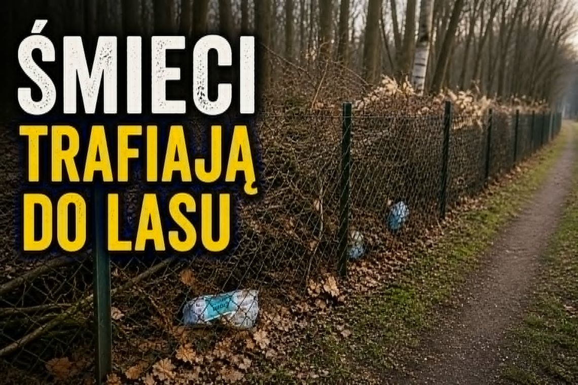 Wiadomości lokalne. Śmieci w lesie przy ogródkach „RAJ”. Problem narasta