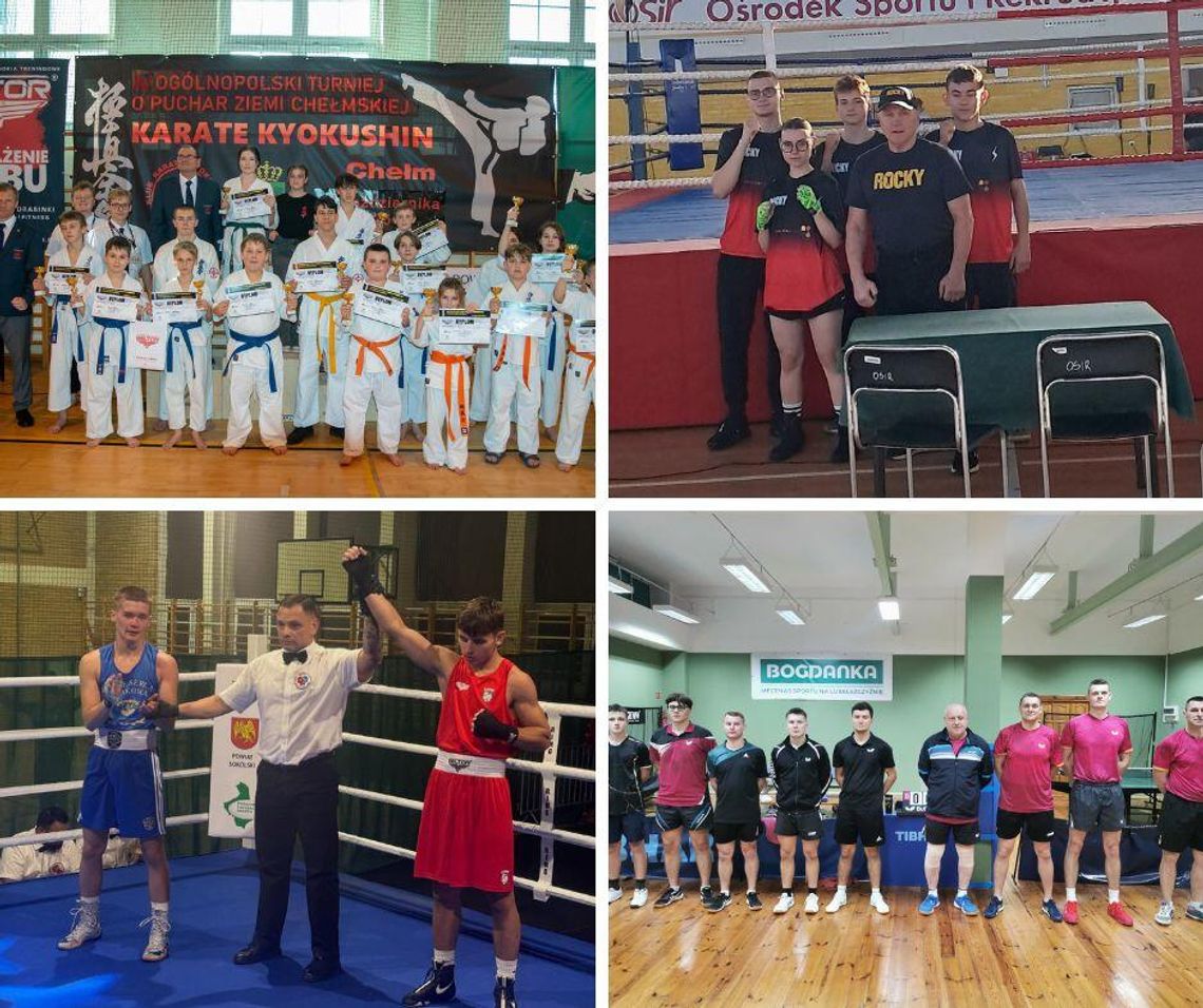 Wiadomości sportowe - medale karateków chełmskich Kanku i Satori, triumfy Cementu Gryfa Chełm