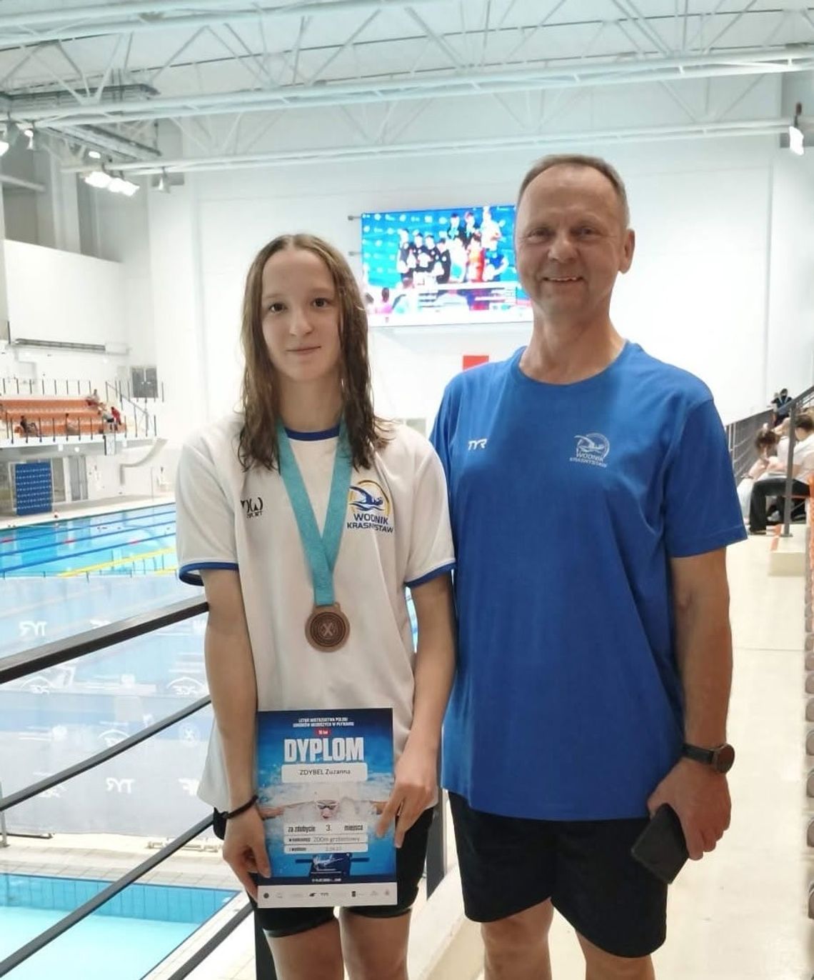 Wiadomości sportowe - Zuzanna Zdybel z medalem Mistrzostw Polski UKS Wodnik Krasnystaw
