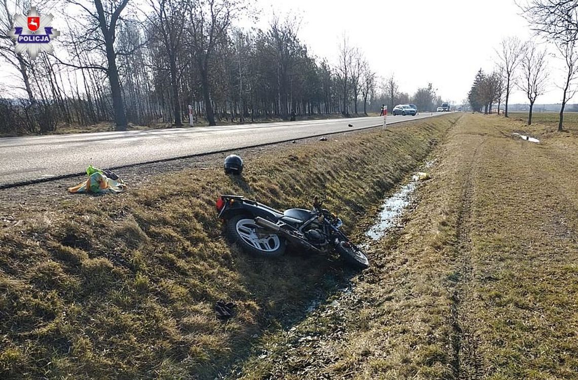 Włodawa: Wypadek w Kołaczach. 23-letni motorowerzysta był pijany